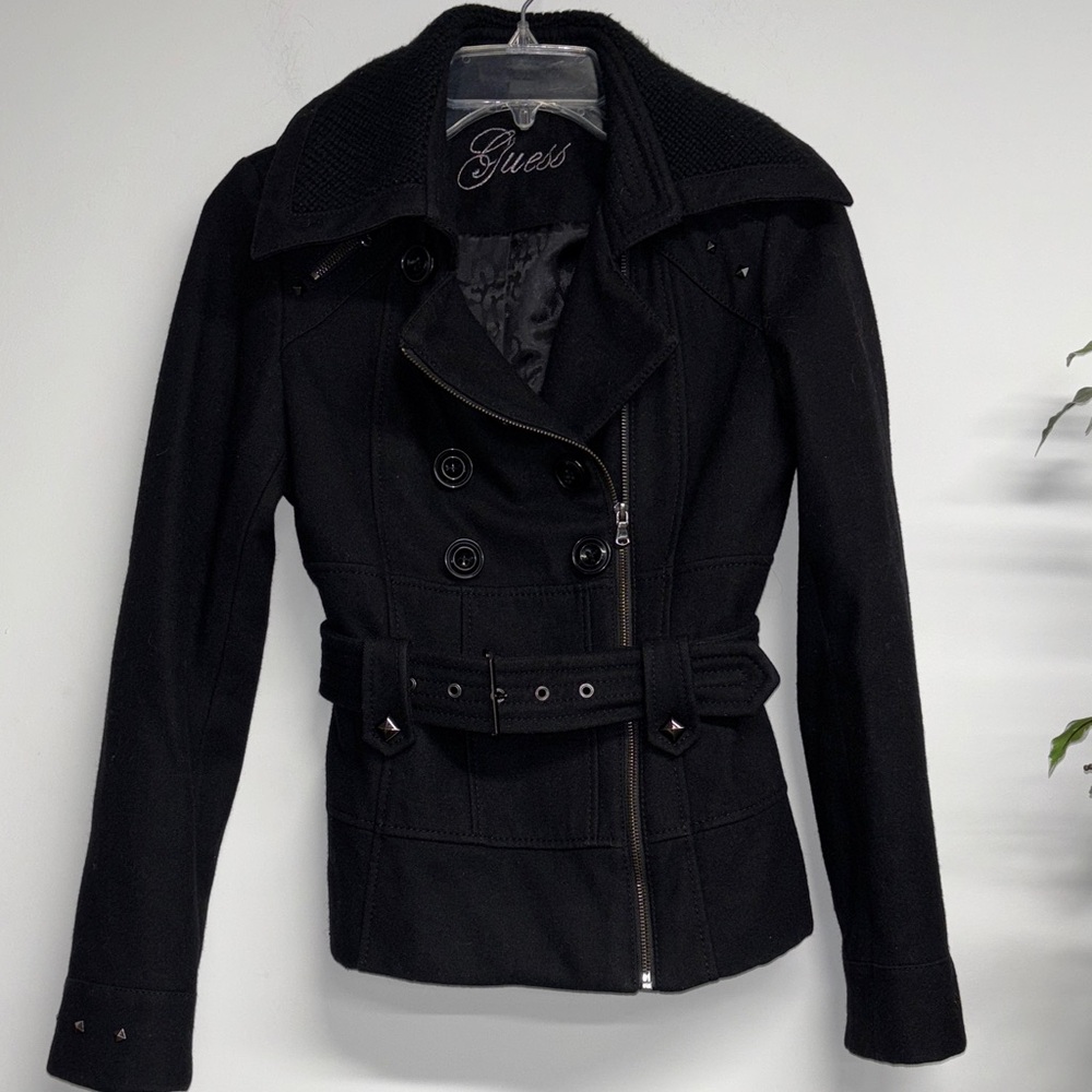 Guess Women's Black Belted Coat